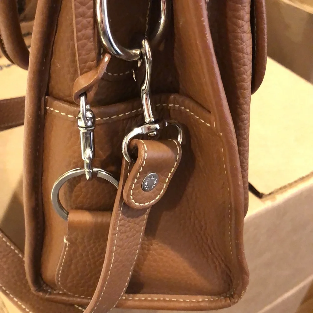 Vintage DOONEY BOURKE Brown Leather Messenger Laptop Shoulder Bag Briefcase